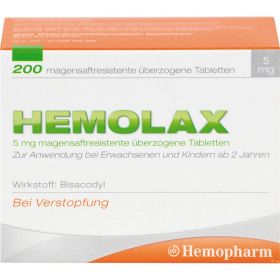 HEMOLAX 5mg magensaftresis. berzogene Tabletten 200 St – PZN 7417909 из немецкой аптеки