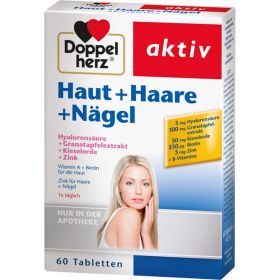 DOPPELHERZ Haut+Haare+Ngel Tabletten 60 St – PZN 8588369 из немецкой аптеки