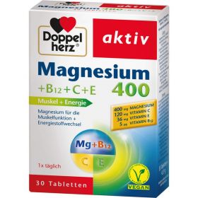 DOPPELHERZ Magnesium 400+B12+C+E Tabletten 30 St – PZN 11100302 из немецкой аптеки