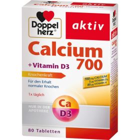 DOPPELHERZ Calcium 700+Vitamin D3 Tabletten 80 St – PZN 11346374 из немецкой аптеки