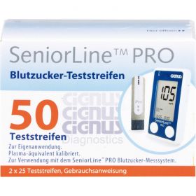SENIORLINE PRO Blutzucker-Teststreifen Cignus 2X25 St – PZN 11075018 из немецкой аптеки