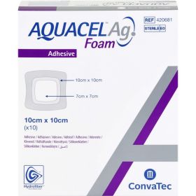 AQUACEL Ag Foam adhsiv 10x10 cm Verband 10 St – PZN 2931180 из немецкой аптеки