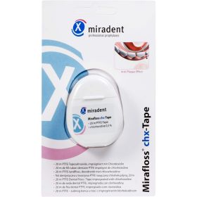 MIRADENT Zahnseide Mirafloss Tape CHX 20 m 1 St – PZN 3957253 из немецкой аптеки