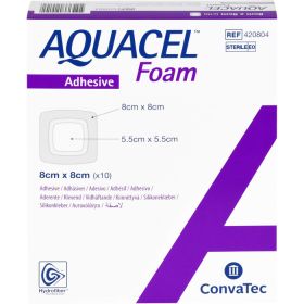 AQUACEL Foam adhsiv 8x8 cm Verband 10 St – PZN 8746495 из немецкой аптеки