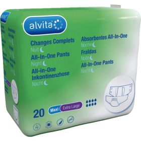 ALVITA All-in-One Inkontinenzhose maxi xl Nacht 20 St – PZN 10546094 из немецкой аптеки