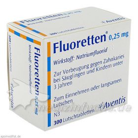 FLUORETTEN 0.25MG, 300 ST – PZN 2477924 из немецкой аптеки