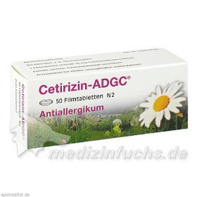 Cetirizin-ADGC, 50 ST – PZN 2662780 из немецкой аптеки