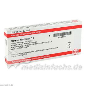 STANNUM METALLICUM D 8 Ampullen, 10X1 ML – PZN 2825147 из немецкой аптеки