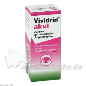 VIVIDRIN akut Azelastin antiallerg. Augentropfen, 6 ML – PZN 3932773 из немецкой аптеки