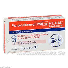 Paracetamol 250 Hexal Zaepfchen, 10 ST – PZN 7524686 из немецкой аптеки