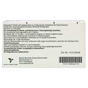 Dobendan Direkt Lutschtabletten – PZN 6866410
 из немецкой аптеки