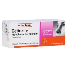 Cetirizin-ratiopharm bei Allergien – PZN 2158159
 из немецкой аптеки