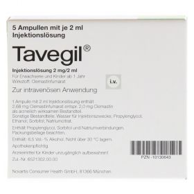 TAVEGIL Injektionslösung 2 mg/2 ml Ampullen – PZN 10130643
 из немецкой аптеки