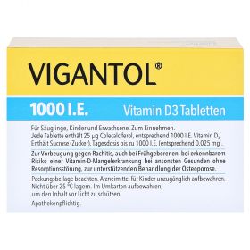 Vigantol 1000 I.E. Vitamin D3 – PZN 13155690
 из немецкой аптеки