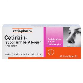 Cetirizin-ratiopharm bei Allergien – PZN 2158159
 из немецкой аптеки