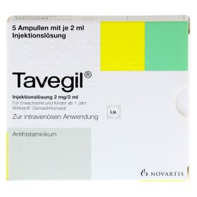 TAVEGIL Injektionslösung 2 mg/2 ml Ampullen – PZN 10130643
 из немецкой аптеки