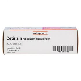 Cetirizin-ratiopharm bei Allergien – PZN 2158159
 из немецкой аптеки