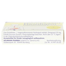 Omeprazol Heumann 20mg bei Sodbrennen – PZN 7516480
 из немецкой аптеки