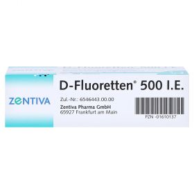 D-Fluoretten 500 I.E. Tabl.z.Herst.e.Lsg.z.Einnehmen – PZN 1610137
 из немецкой аптеки