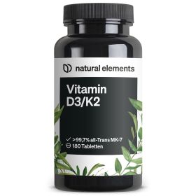 natural elements Vitamin D3/K2 Depot – K2VITAL® – 99,7+% All-Trans K2-MK7 + 5000 IE Vitamin D3 45 g из немецкой аптеки