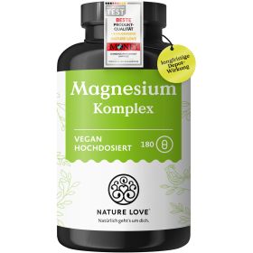 NATURE LOVE® Magnesium Komplex - 180 Kapseln - 400mg elementares Magnesium/Tagesdosis 145 g из немецкой аптеки