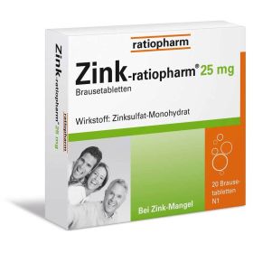 Zink-ratiopharm® 25 mg Brausetabletten 20 St из немецкой аптеки