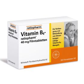 Vitamin-B6-ratiopharm® 40 mg Filmtabletten – zur Vorbeugung und Behandlung von Nervenerkrankungen aufgrund eines Vitamin B6-Mangels; mit Pyridoxinhydrochlorid 100 St из немецкой аптеки