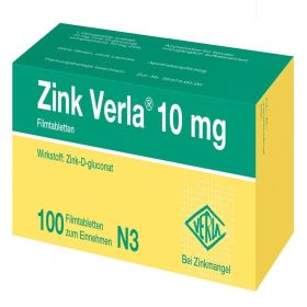 Zink Verla® 10 mg Filmtabletten 100 St из немецкой аптеки
