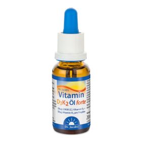 Dr. Jacob's Vitamin D3K2 Öl forte 2000 IE/50 mcg D3+K2 hochdosiert 640 Tropfen 20 ml из немецкой аптеки