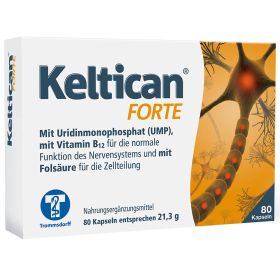 Keltican® forte Kapseln mit Uridinmonophosphat (UMP), Vitamin B12 und Folsäure zur Unterstützung der Nervenregeneration 80 St из немецкой аптеки