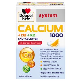 Doppelherz® Calcium 1000 D3 + K2 60 St из немецкой аптеки