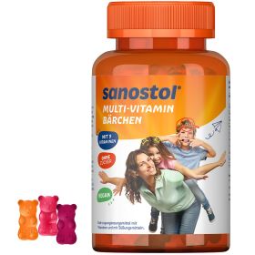 Sanostol Multi-Vitamin Bärchen mit 9 wichtigen Vitaminen, vegan und ohne Zucker 60 St из немецкой аптеки