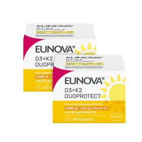 EUNOVA® D3 + K2 DuoProtect – 4.000 I.E. Nahrungsergänzungsmittel mit zur normalen Funktion des Immunsystems & Erhaltung normaler Knochen 2x90 St из немецкой аптеки