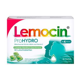 Lemocin® ProHYDRO für zwischendurch – Lutschtabletten mit Vitamin C, Biotin und Eibischwurzelextrakt zur Beruhigung und Befeuchtung von Hals und Rachen. Vegan, zuckerfrei, ab 4 Jahren 50 St из немецкой аптеки