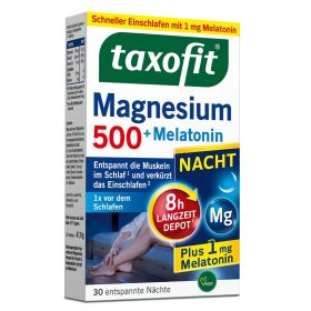 taxofit® Magnesium 500 Nacht + Melatonin 30 St из немецкой аптеки