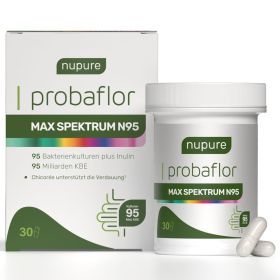 Nupure Probaflor Max Spektrum – Darmflora-Komplex mit 95 Bakterienkulturen, 95 Mrd. KBE, Inulin & Vitamin B2 30 St из немецкой аптеки