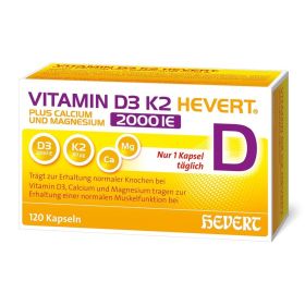 Vitamin D3 K2 Hevert plus Calcium und Magnesium 2000 IE 120 St из немецкой аптеки