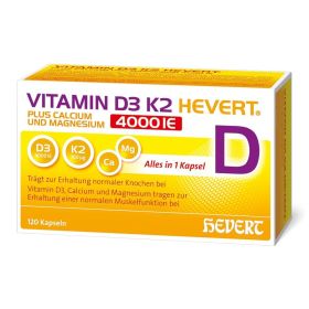 Vitamin D3 K2 Hevert + Calcium & Magnesium 4000 IE – Starke Knochen und Muskeln 120 St из немецкой аптеки