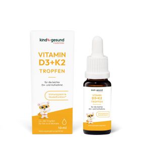 Vitamin D3K2 Kinder Tropfen - vegan & geschmacksneutral 10 ml из немецкой аптеки