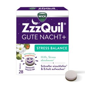WICK ZzzQuil Gute Nacht+ Stress Balance mit Ashwagandha, Melatonin, Magnesium und Vitamin B6 - Jetzt 10% mit dem Code wick10 sparen* 28 St из немецкой аптеки
