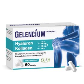 GELENCIUM® Hyaluron Kollagen hochdosiert mit Vitamin C 60 St из немецкой аптеки