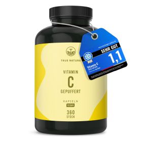 Testsieger Vitamin C 1000 mg hochdosiert - Vitamin C gepuffert - bis zu 1 Jahr Vorrat - TRUE NATURE® 360 St из немецкой аптеки