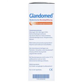 Glandomed Medizinische Mundspüllösung mit Orangengeschmack – PZN 2562280
 из немецкой аптеки