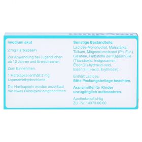 Imodium akut – PZN 7296788
 из немецкой аптеки