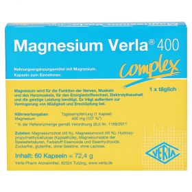 Magnesium Verla 400 Kapseln – PZN 13984512
 из немецкой аптеки