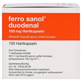 Ferro sanol duodenal 100mg – PZN 2799421
 из немецкой аптеки