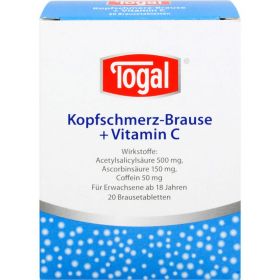TOGAL Kopfschmerz-Brause + Vit.C Brausetabletten 20 St – PZN 3822501 из немецкой аптеки