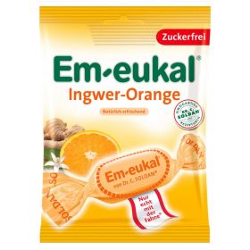 EM EUKAL Bonbons Ingwer Orange zuckerfrei 75 g – PZN 7630170 из немецкой аптеки