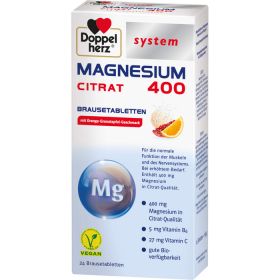 DOPPELHERZ Magnesium 400 Citrat system Brausetabl. 24 St – PZN 11047269 из немецкой аптеки