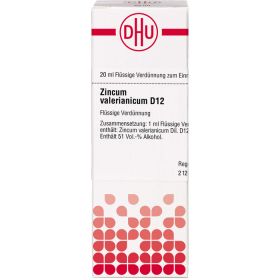 ZINCUM VALERIANICUM D 12 Dilution 20 ml – PZN 2804079 из немецкой аптеки